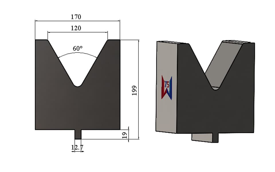 LVD Type V120 60° Heavy-Duty Press Brake Die for 12 mm Plate