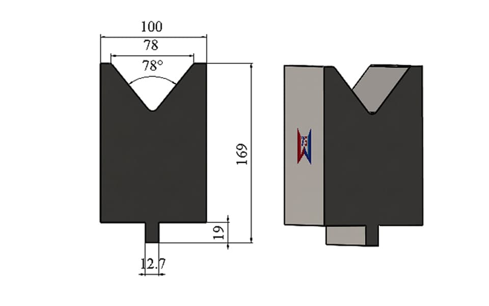 LVD Type V78 78° Heavy-Duty Single-V Die for 10 mm Plate