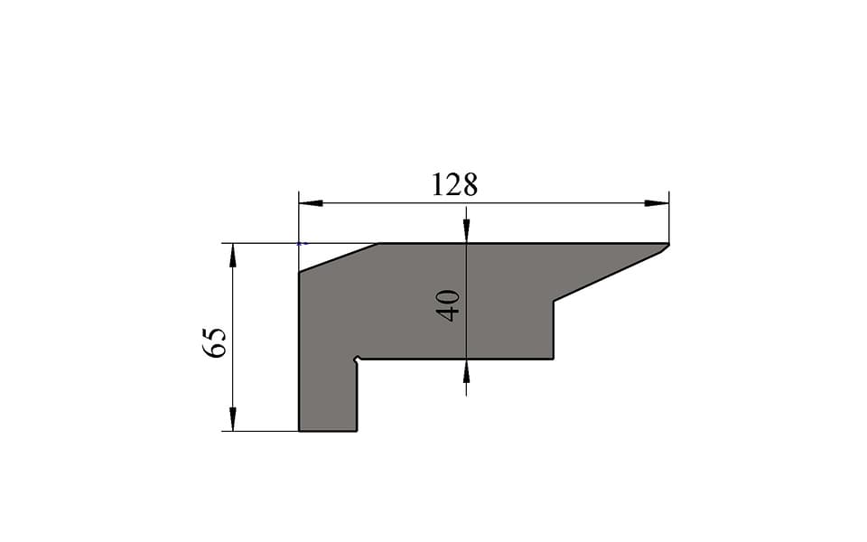 128mm Wide Panel Bender Counterblade with 40mm Load-Bearing Height - 2