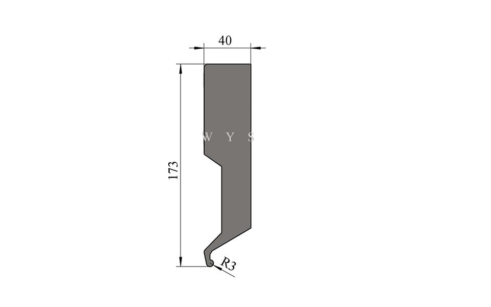 173mm R3 Lower Bending Blade for Flexible Panel Bender - 2
