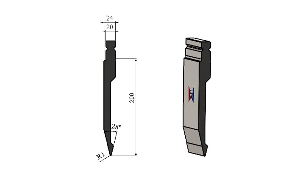 WILA Type 28° High-Reach Acute-Angle Punch – H200mm, R1, 60 Ton/m - 1