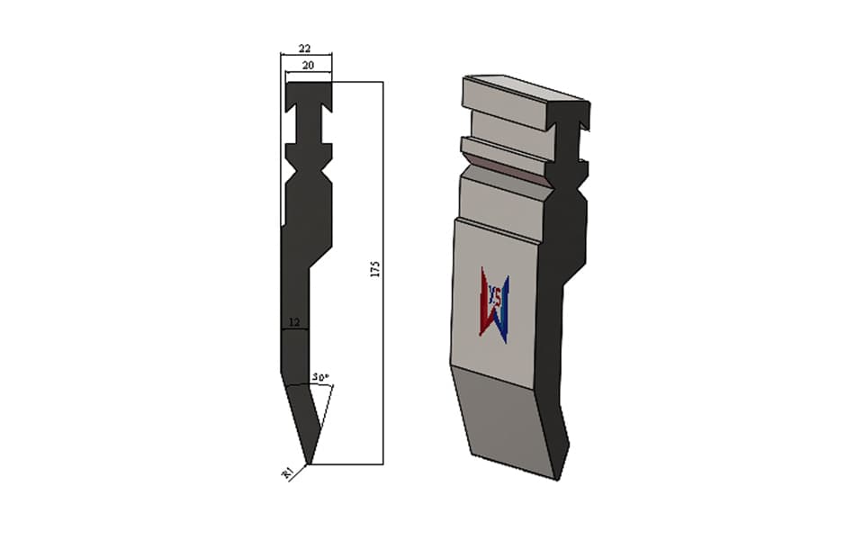 WYS 30° Bystronic-Type Acute-Angle Gooseneck Punch, H175 R1