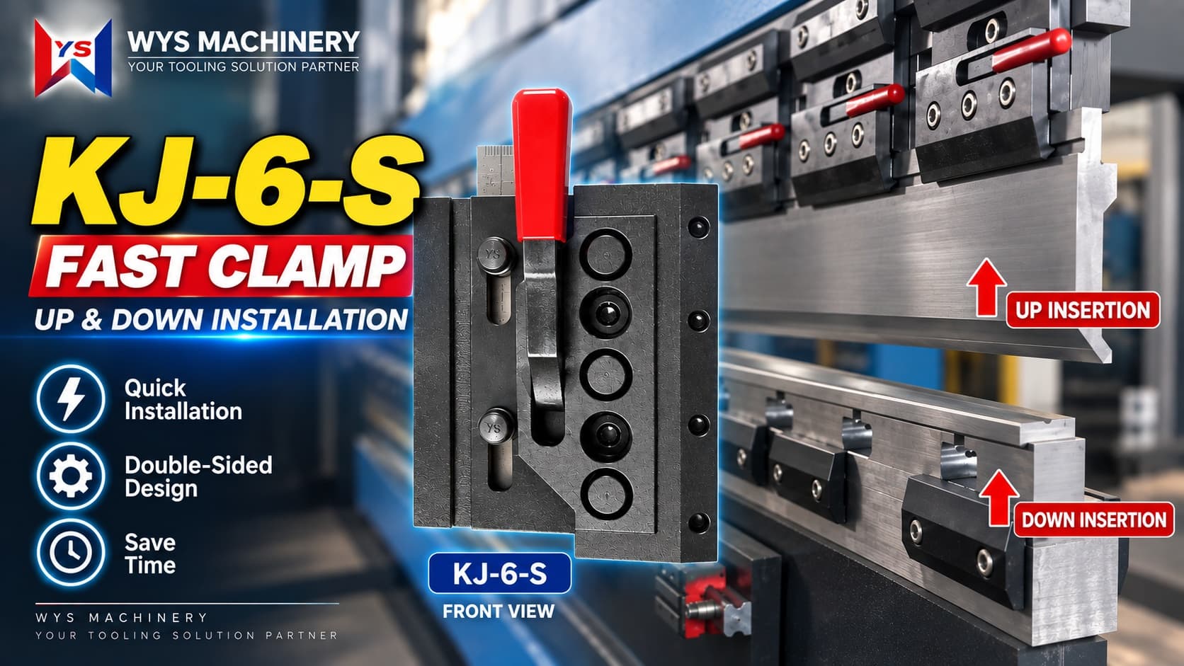 KJ-6-S Double-Sided Quick Clamp for Fast Press Brake Tool Changes