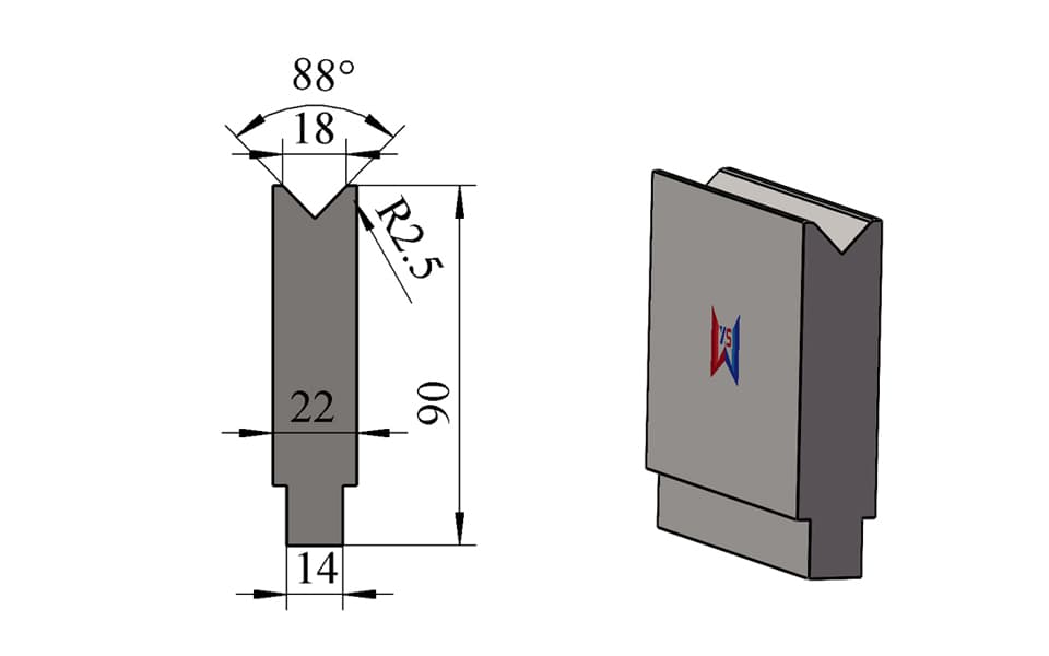 v18-88-degree-single-v-press-brake-lower-die-h90-w22