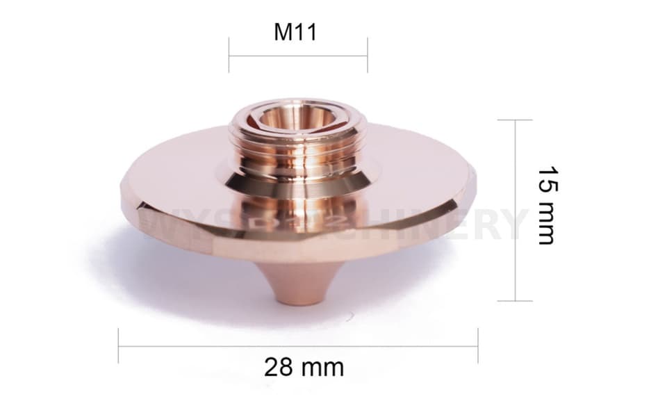 D28 M11 H15 Double Layer Laser Cutting Nozzle for Han's Compatible Fiber Laser Cutting Head