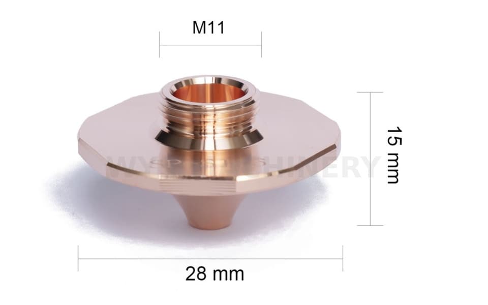 D28 M11 H15 Single Layer Laser Cutting Nozzle for Han's Compatible Fiber Laser Cutting Head