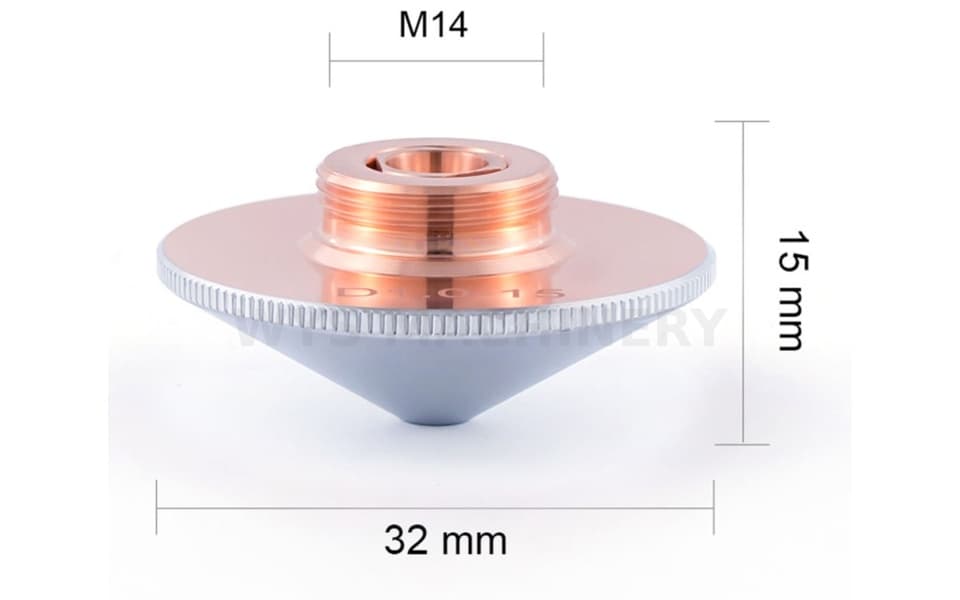 D32 M14 H15 Double Layer Laser Cutting Nozzle for Fiber Laser Cutting Head