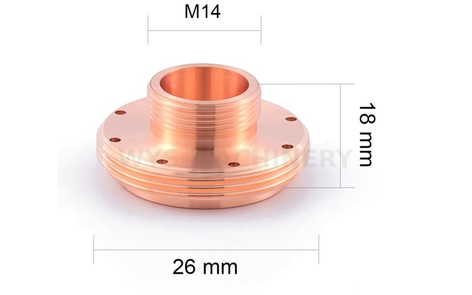DNE-2618 26mm M14 Fiber Laser Cutting Nozzle for DNE Compatible Laser Cutting Head