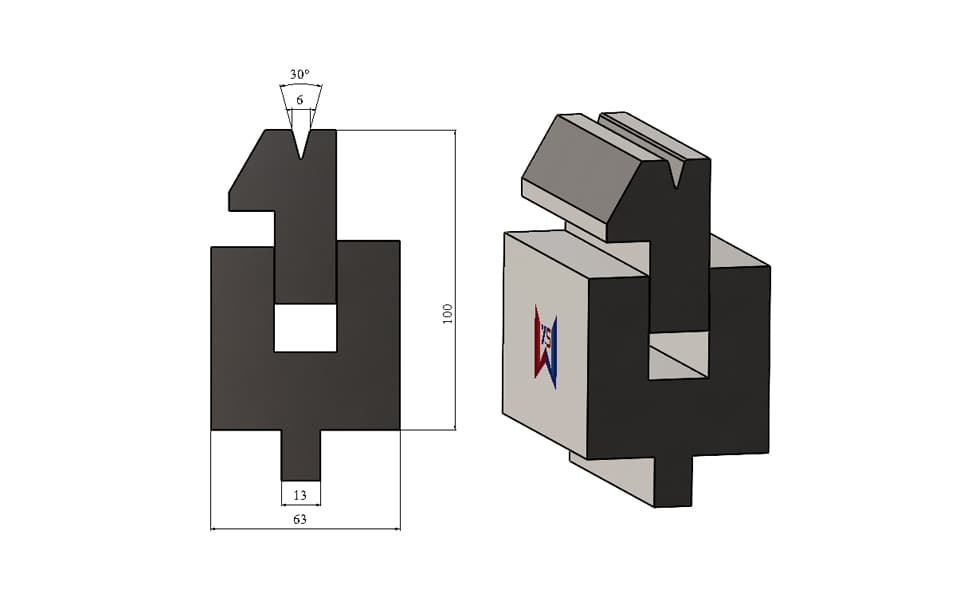 WILA Type V6 Two-Stage Hemming Tool for 0.8mm Sheet – Hclosed 88mm
