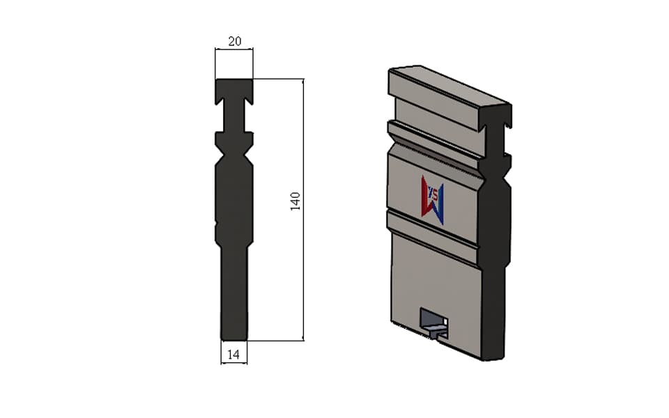 Bystronic-Type Sectional Punch Holder H140 × 20 mm – 80 Ton/m